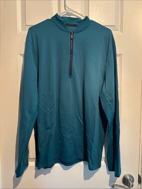 Men's Teal Half-Zip Performance Sweater